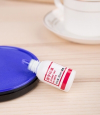 得力9873快干原子印油10ml藍*40