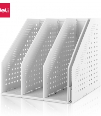 得力78996四聯拉伸折疊文件框(淺灰)