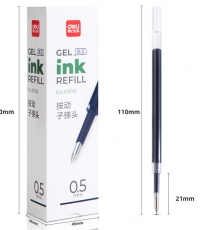 得力6906按鍵式中性筆替芯0.5mm墨藍色*20支