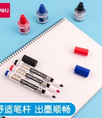 得力S502可加墨白板筆(紅)*10