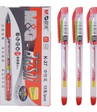 晨光中性筆極細K37紅0.38*12