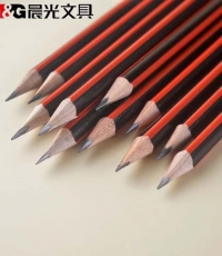 晨光HB木桿鉛筆六角紅黑抽條AWP30802*12