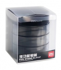 得力9147三層多功能筆筒(灰)