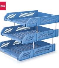 得力9209三層塑料文件盤(藍(lán))*6