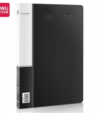 得力5302雙強力文件夾（黑)*12