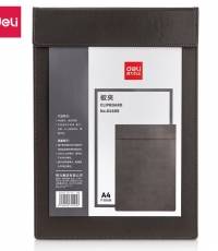 得力64506_A4皮質磁性板夾(灰)
