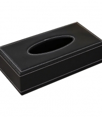 黑色皮面中號(hào)抽紙盒19*12*8cm