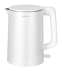 齊心LC-202雙層全鋼防燙電熱水壺 小米白 1.7L