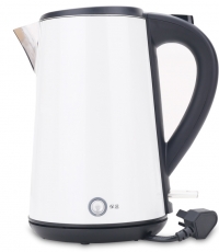 得力0767電熱水壺(香檳金)雙層不銹鋼1.7L