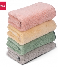 得力LQ391-珊瑚絨抹布(單包四色混裝)(4片裝)