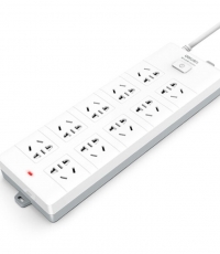 得力18275-05插座_10組_5米_PVC袋裝(白)