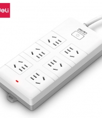 得力18168-05插座_6組_5米_PVC袋裝(白)