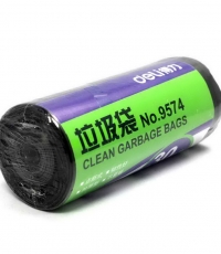 得力9574垃圾袋(黑)50*60cm(30個/卷)八角底