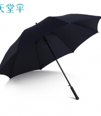天堂13037E升級版 直柄黑膠晴雨傘70cn*8K