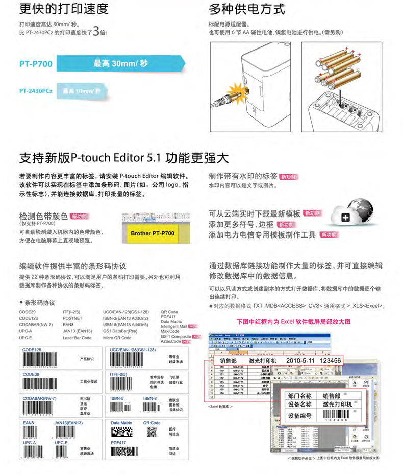 兄弟（brother） PT-P700 電腦標簽打印機