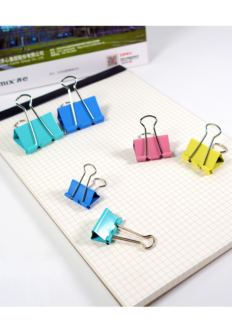 齊心（COMIX）彩色長尾夾/票據夾/燕尾夾/鐵夾子包郵 B3634票夾48只 25MM